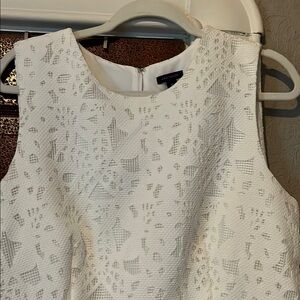 Ann Taylor Ivory Textured Sleeveless Dress